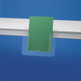 ADHESIVE LITERATURE HOLDERS FOR SHELVES OR DISPLAYS
