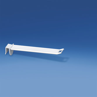 Universal breite verstärkte Kunststoffzinken mm. 150 weiß für Dicke mm. 10-12 mit kleinem Preishalter