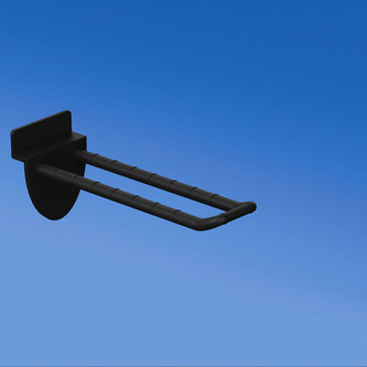 Double prong black for slatwall 100 mm with rounded front for label holders