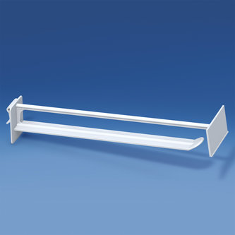 Universal wide plastic prong with fixed price holder - white mm. 210