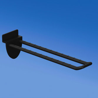 Double prong black for slatwall 150 mm with rounded front for label holders