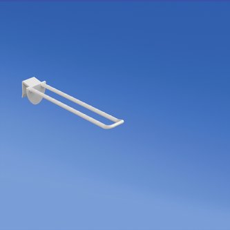 Pinza doble universal de plástico mm. 150 blanco para espesor mm. 16 con frontal redondeado para portaetiquetas