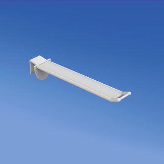 Universal wide reinforced plastic prong mm. 150 white for thickness mm. 16 with small price holder