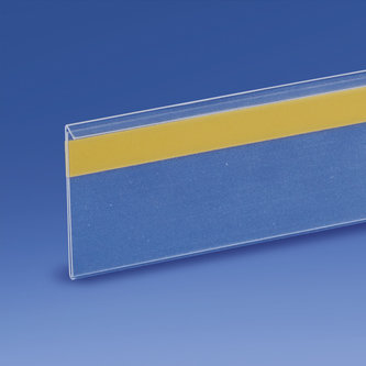 Profil porte-étiquettes adhésif avec protection 38 x 1330 mm pvc antireflet