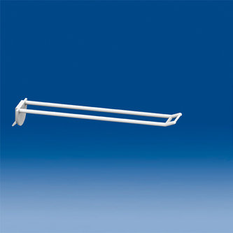 Universal double plastic prong mm. 200 white with small price holder