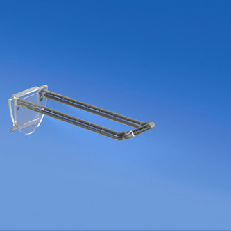 Pinza doble universal de plástico mm. 100 transparente con frontal redondeado para portaetiquetas
