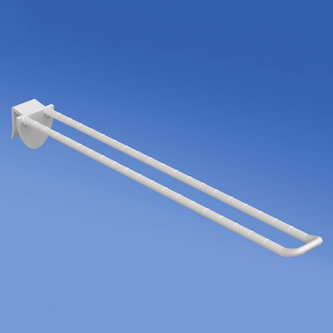Prendedor de plástico duplo universal mm. 250 branco para espessura mm. 10-12 com frente arredondada para porta-etiquetas