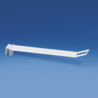 Universal wide reinforced plastic prong mm. 200 white for thickness mm. 10-12 with big price holder
