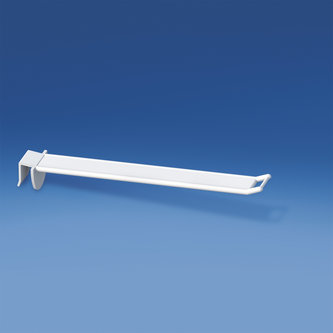 Universal wide reinforced plastic prong mm. 200 white for thickness mm. 10-12 with small price holder