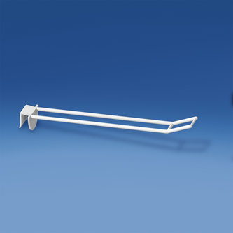 Universal double plastic prong mm. 250 white for thickness mm. 10-12 with big price holder