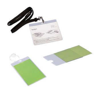 NAME BADGE HOLDERS, ADHESIVE CLEAR POCKETS AND PVC POCKETS