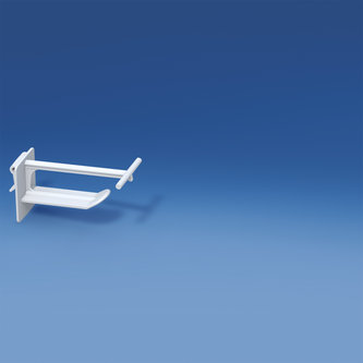 Broche in plastica universale larga con supporto porta prezzi - bianca lungh. mm. 50
