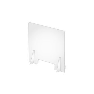 Counter protection shield with rectangular slot and support feet - 600 x 750 mm. (minimum order 2 pcs)