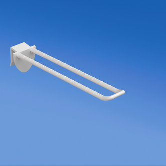 Prendedor de plástico duplo universal mm. 150 branco para espessura mm. 10-12 com frente arredondada para porta-etiquetas
