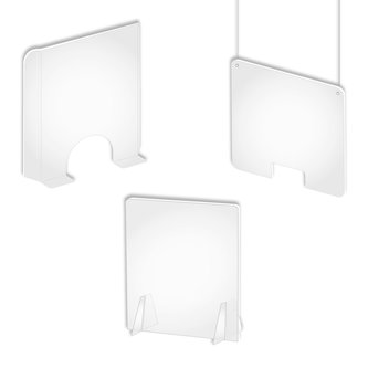 CLEAR COUNTER AND HANGING PROTECTION SHIELDS