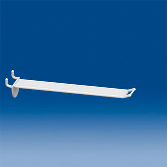 Wide prong clip white for pegboard mm. 200 with small price holder