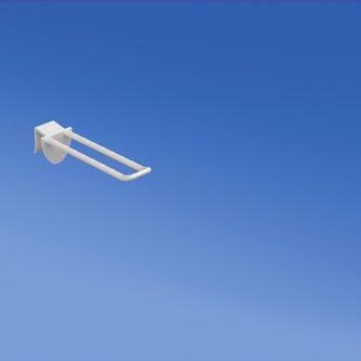 Pinza doble universal de plástico mm. 100 blanco para espesor mm. 16 con frontal redondeado para portaetiquetas