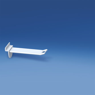 Wire reinforced slatwall prong white with small price holder mm. 100