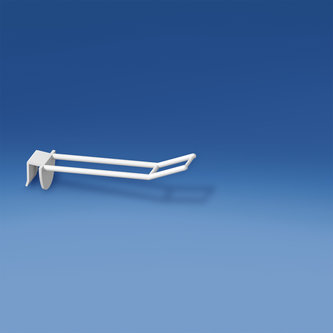 Universal double plastic prong mm. 150 white for thickness mm. 10-12 with big price holder