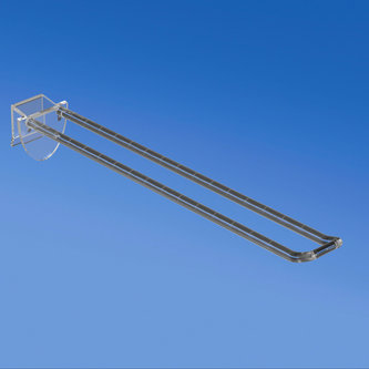 Prendedor de plástico duplo universal mm. 200 transparente para espessura mm. 10-12 com frente arredondada para porta-etiquetas