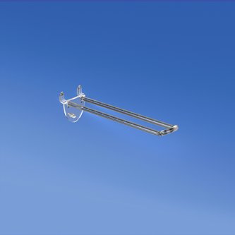 Double plastic prong transparent with automatic hook mm. 150