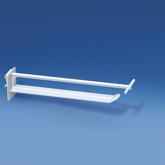 Broche in plastica universale larga con supporto porta prezzi - bianca lungh. mm. 170