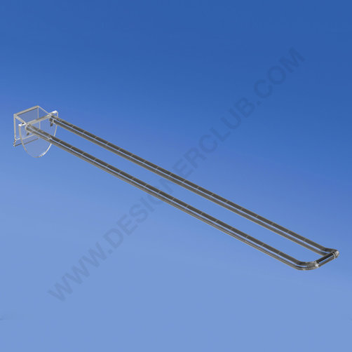 Universal double plastic prong mm. 250 transparent for thickness mm. 10-12 with rounded front for label holders