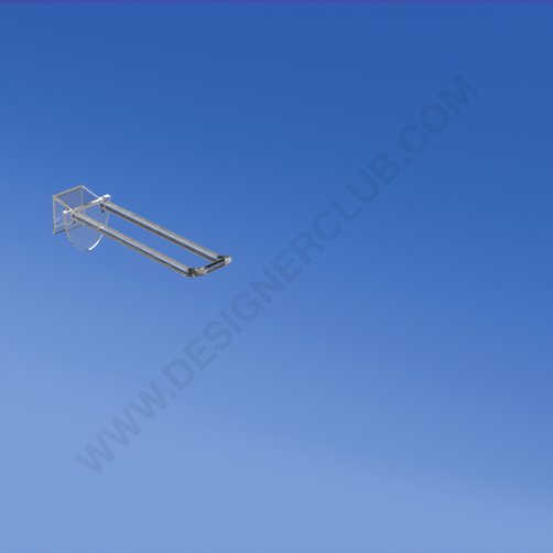 Universal double plastic prong mm. 100 transparent for thickness mm. 16 with rounded front for label holders