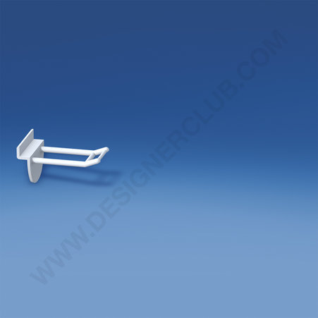 Double slatwall prong white with small price holder mm. 50