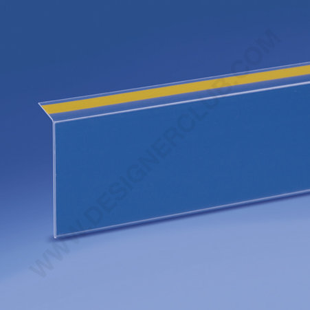 Profilo porta prezzi adesivo a 90° mm. 60 x 1000 - aletta da mm. 20 pvc cristallo