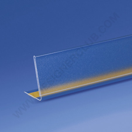 Profil porte-étiquettes incliné 30 x 1000 mm. pvc cristal