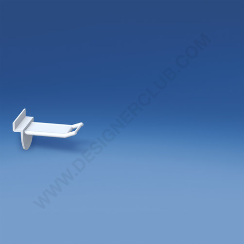 Wire reinforced slatwall prong white with small price holder mm. 50