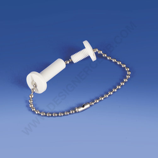 Plastic binding screw with hole thickness mm. 10 white