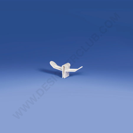 Wide bilateral plastic prong mm. 20 white