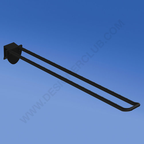Universal double plastic prong mm. 250 black for thickness mm. 10-12 with rounded front for label holders