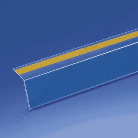 Profilo porta prezzi adesivo a 105° mm. 30 x 1000 - aletta da mm. 20 in PET cristallo ♻