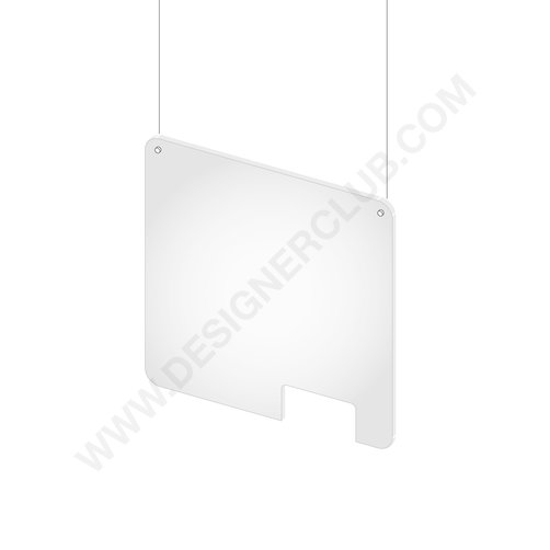 Hanging protection shield with lateral slot - 990 x 1000 mm. counter protection shield - 680 x 850 mm. (minimum order 2 pcs)