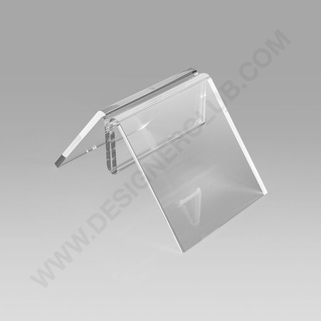Clear acrylic information holder clip mm. 50 x 80