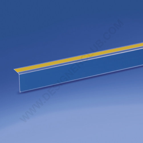 90° adhesive scanner rail mm. 20 x 1000 - adhesive above the back flap crystal PET ♻