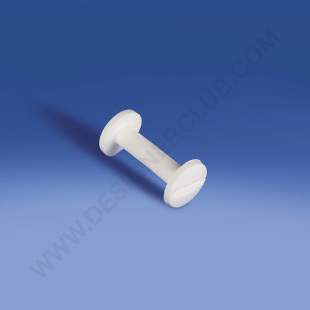 Tornillo de encuadernación de plástico grosor mm. 10 blanco