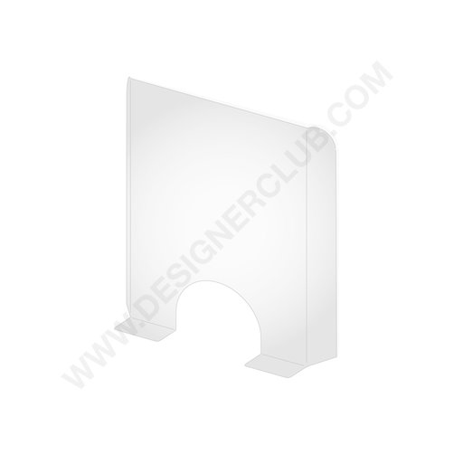 Counter protection shield with semicirlce slot - 680 x 850 mm. (minimum order 2 pcs)