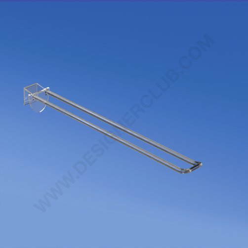 Universal double plastic prong mm. 250 transparent for thickness mm. 16 with rounded front for label holders