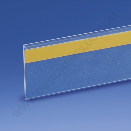 Profil porte-étiquettes adhésif avec protection 38 x 1330 mm. pvc cristal
