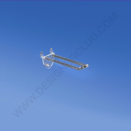 Double plastic prong transparent with automatic hook mm. 100