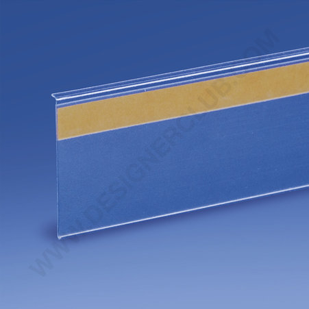 Profil porte-étiquettes adhésif avec guide de pose 38 x 490 mm pour étagère rectangulaire