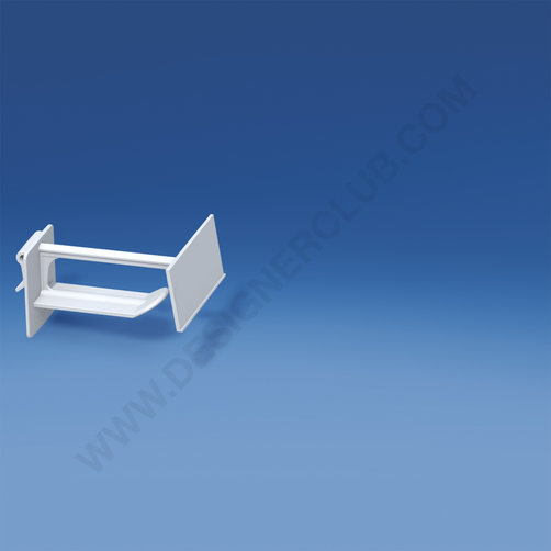 Universal wide plastic prong with fixed price holder - white mm. 50