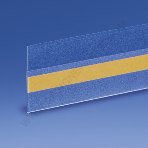Profil porte-étiquettes adhésif au centre 38 x 370 mm pour étagère ronde