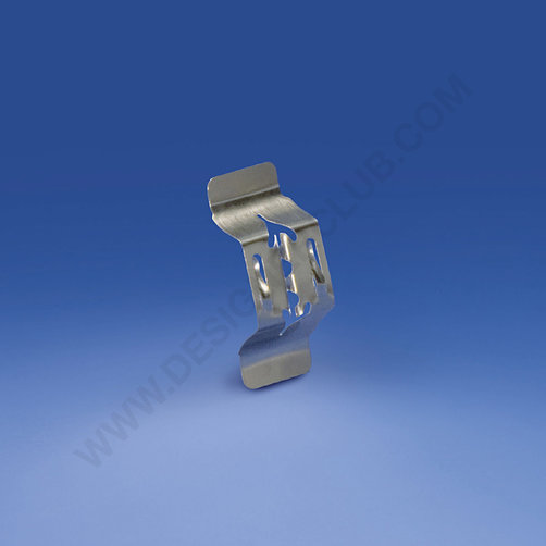 Metal clip with double insert for "c" shaped rail