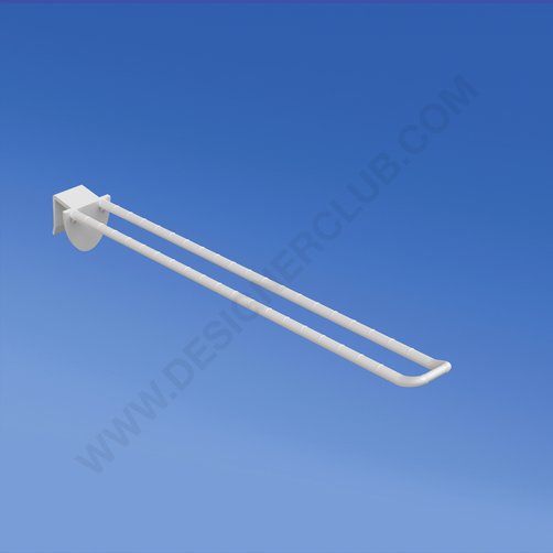 Universal double plastic prong mm. 250 white for thickness mm. 16 with rounded front for label holders