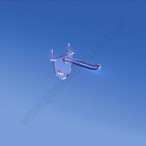 Single plastic prong transparent with automatic hook mm. 50